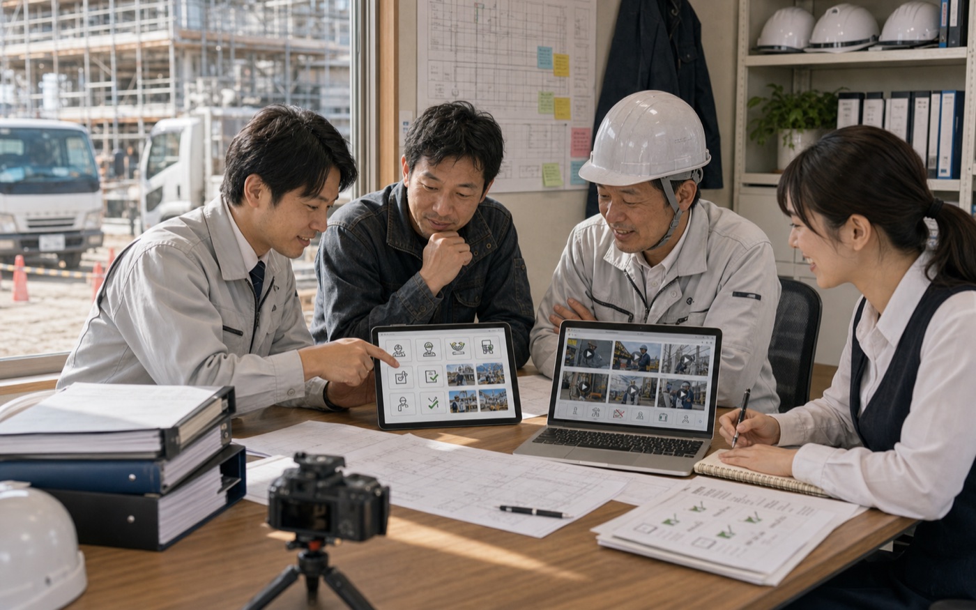 現場課題を言葉と資料に整理している様子