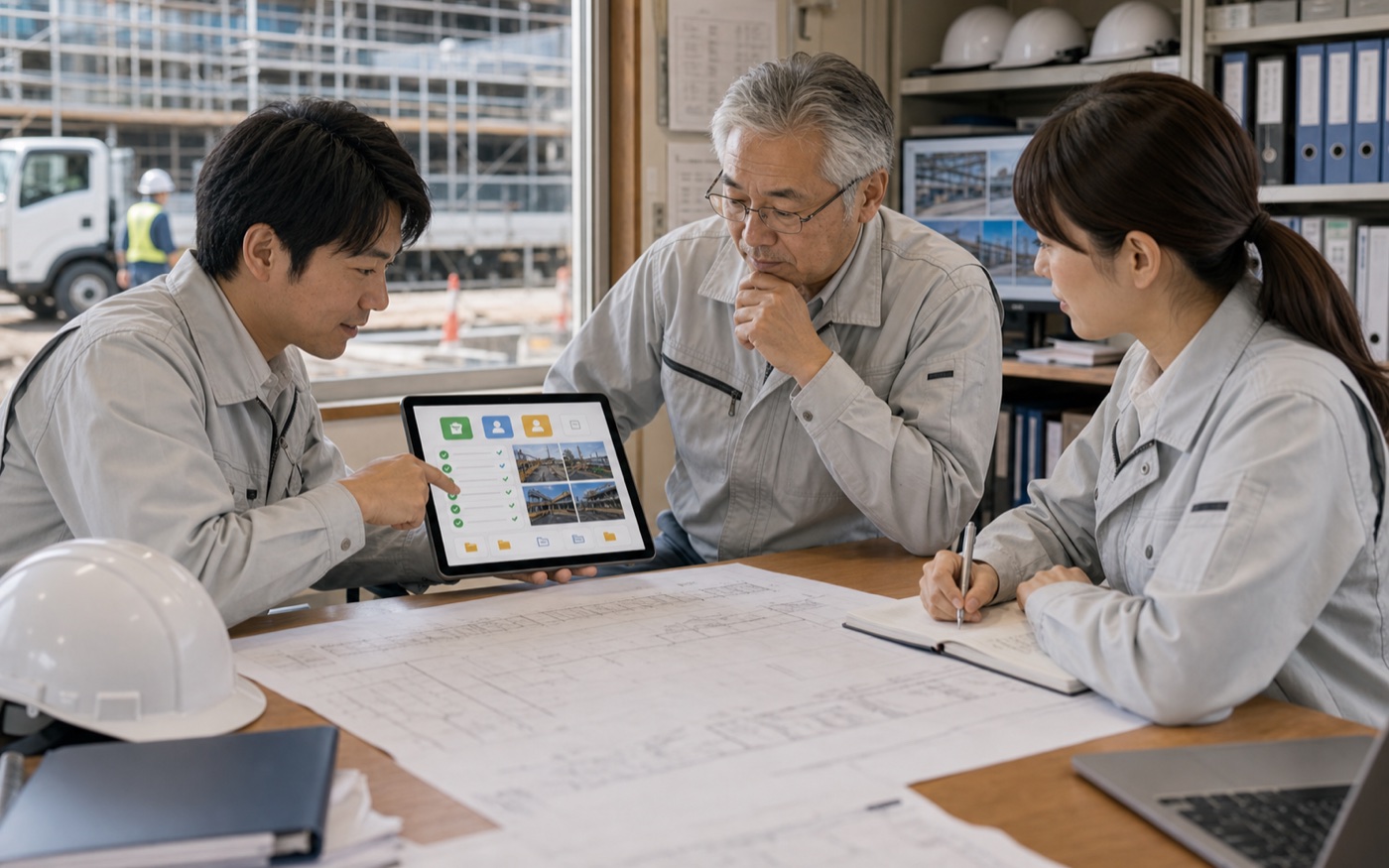 改善した仕組みを会社に残すための運用確認をしている様子